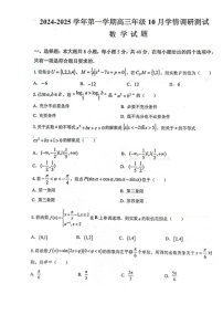 江苏省扬州市高邮市2024-2025学年高三上学期10月月考数学试题及参考答案