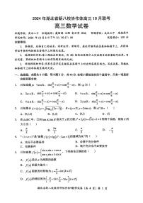 2024年湖北省新八校协作体高三上学期10月联考 数学试题