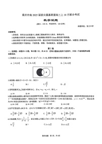 重庆市拔尖强基联盟2025届高三上学期10月联合考试数学试题+答案