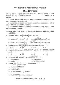 2024年湖北省新八校协作体高三10月联考 数学试卷及参考答案