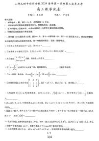 上海师范大学附属中学闵行分校2024-2025学年高三上学期第二次半月考数学试卷
