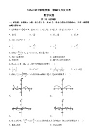 天津市河西区微山路中学2024-2025学年高三上学期9月月考数学试卷(无答案)
