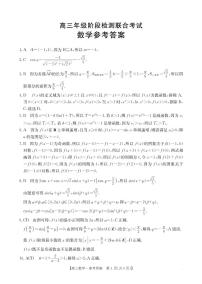 湖南省部分学校2024-2025学年高三上学期10月阶段检测联合考试数学试题（Word版附答案）