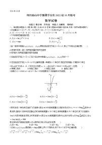 四川省绵阳市南山中学集团学校2024-2025学年高三上学期10月联考数学试题 Word版含答案