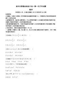 广东省惠州市泰雅实验高中2024-2025学年高一上学期第一次月考数学试题