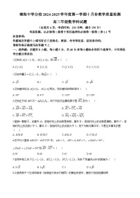 广东省佛山市南海区南海中学分校2024-2025学年高二上学期10月月考数学试题(无答案)