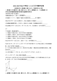 上海市宝山中学2024-2025学年高二上学期10月月考数学试卷(无答案)