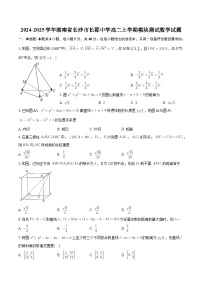 湖南省长沙市长郡中学2024-2025学年高二上学期模块测试数学试题