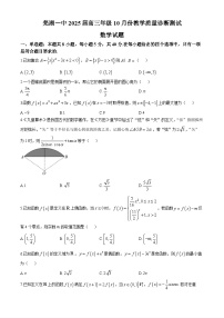 安徽省芜湖市第一中学2024-2025学年高三上学期10月教学质量诊断测试数学试题