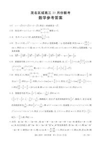 广东省茂名市区域2024-2025学年高三上学期10月联考数学试题