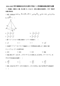 湖南省长沙市长郡中学2024-2025学年高二上学期模块测试数学试题（Word版附答案）