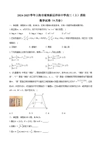 2024-2025学年上海市浦东新区洋泾中学高三（上）质检数学试卷（9月份）（含答案）