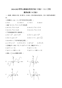 2024-2025学年云南省红河州开远一中高一（上）月考数学试卷（9月份）（含答案）