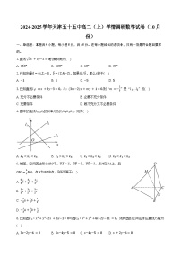 2024-2025学年天津五十五中高二（上）学情调研数学试卷（10月份）（含答案）