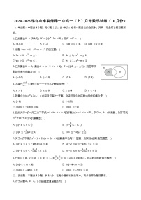 2024-2025学年山东省菏泽一中高一（上）月考数学试卷（10月份）（含答案）