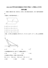 2024-2025学年北京市海淀区中关村中学高二上学期10月月考数学试题（含答案）