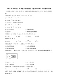 2024-2025学年广西壮族自治区南宁三校高一10月联考数学试卷（含答案）