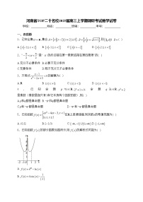 河南省TOP二十名校2025届高三上学期调研考试数学试卷(含答案)