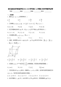浙江省杭州市联谊学校2024-2025学年高二上学期10月月考数学试卷(含答案)