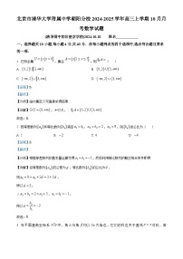 北京市清华大学附属中学朝阳分校2024-2025学年高三上学期10月月考数学试卷（Word版附解析）