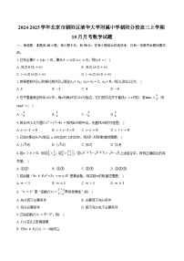 2024-2025学年北京市朝阳区清华大学附属中学朝阳分校高三上学期10月月考数学试题（含答案）