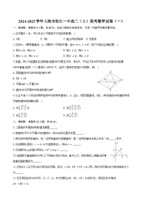 2024-2025学年上海市松江一中高二（上）段考数学试卷（一）（含答案）