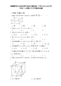 新疆维吾尔自治区喀什地区巴楚县第一中学2024−2025学年高二上学期9月月考 数学试题（含解析）
