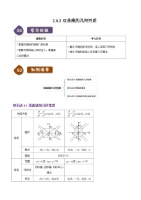高中数学人教B版 (2019)选择性必修 第一册2.6.2 双曲线的几何性质当堂达标检测题