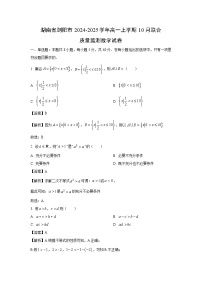 湖南省浏阳市2024-2025学年高一上学期10月联合质量监测数学试卷（解析版）