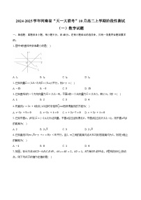 2024-2025学年河南省“天一大联考”10月高二上学期阶段性测试（一）数学试题（含答案）