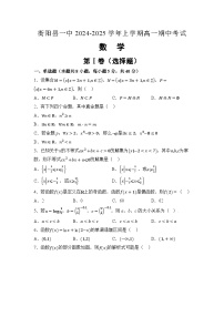 湖南省衡阳市衡阳县第一中学2024-2025学年高一上学期11月期中考试数学试卷（Word版附解析）