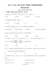 安徽省合肥市第一中学2024-2025学年高三上学期教学质量检测（11月月考）数学试题（附解析版）