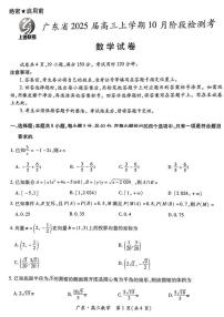 广东省2025届高三上学期上学期10月阶段检测考数学试题及答案