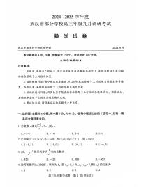 湖北省武汉市部分学校2024-2025学年高三上学期9月调研考试数学试题