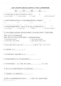 2024～2025学年上海松江区上海市松江二中高二(上)期中数学试卷[原题+解析]