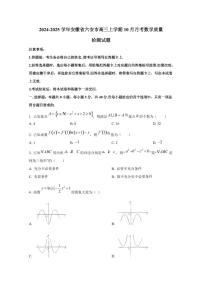 2024-2025学年安徽省六安市高三上学期10月月考数学质量检测试题