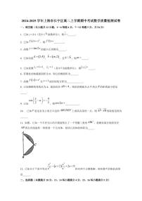 2024-2025学年上海市长宁区高二上学期期中考试数学质量检测试卷（含解析）