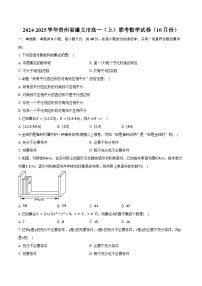 2024-2025学年贵州省遵义市高一（上）联考数学试卷（10月份）（含答案）