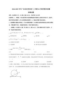 2024-2025学年广东省东莞市高三上学期10月联考数学质量检测试题