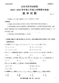 山东名校考试联盟2024-2025学年高三上学期期中检测数学试题（含答案）