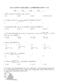 2024～2025学年11月江西上饶高一(上)月考数学试卷(广信中学 十一月)[原题+解析]