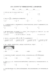 2024～2025学年广东广州黄埔区玉岩中学高二(上)期中数学试卷[原题+解析]