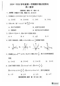2025天津市五区县重点校联考高一上学期11月期中考试数学PDF版含答案