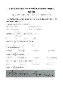 四川省成都市温江区东辰外国语学校2024-2025学年高一上学期第二学程测试（期中）数学试题