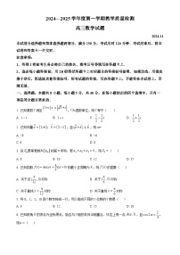 精品解析：山东省青岛市即墨区2024-2025学年高三上学期11月期中教学质量检测数学试题