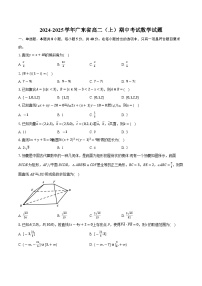 广东省部分学校2024-2025学年高二上学期期中联考数学试题