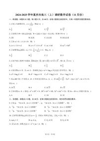 2024～2025学年重庆市高三(上)调研数学试卷(11月份)(含答案)