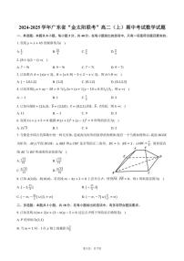 2024～2025学年广东省“金太阳联考”高二(上)期中数学试卷(含答案)