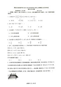 黑龙江省实验中学2024-2025学年高三上学期第三次月考数学试卷