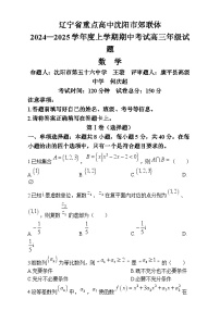 辽宁省沈阳市郊联体2024-2025学年高三上学期11月期中考试数学试卷（Word版附答案）